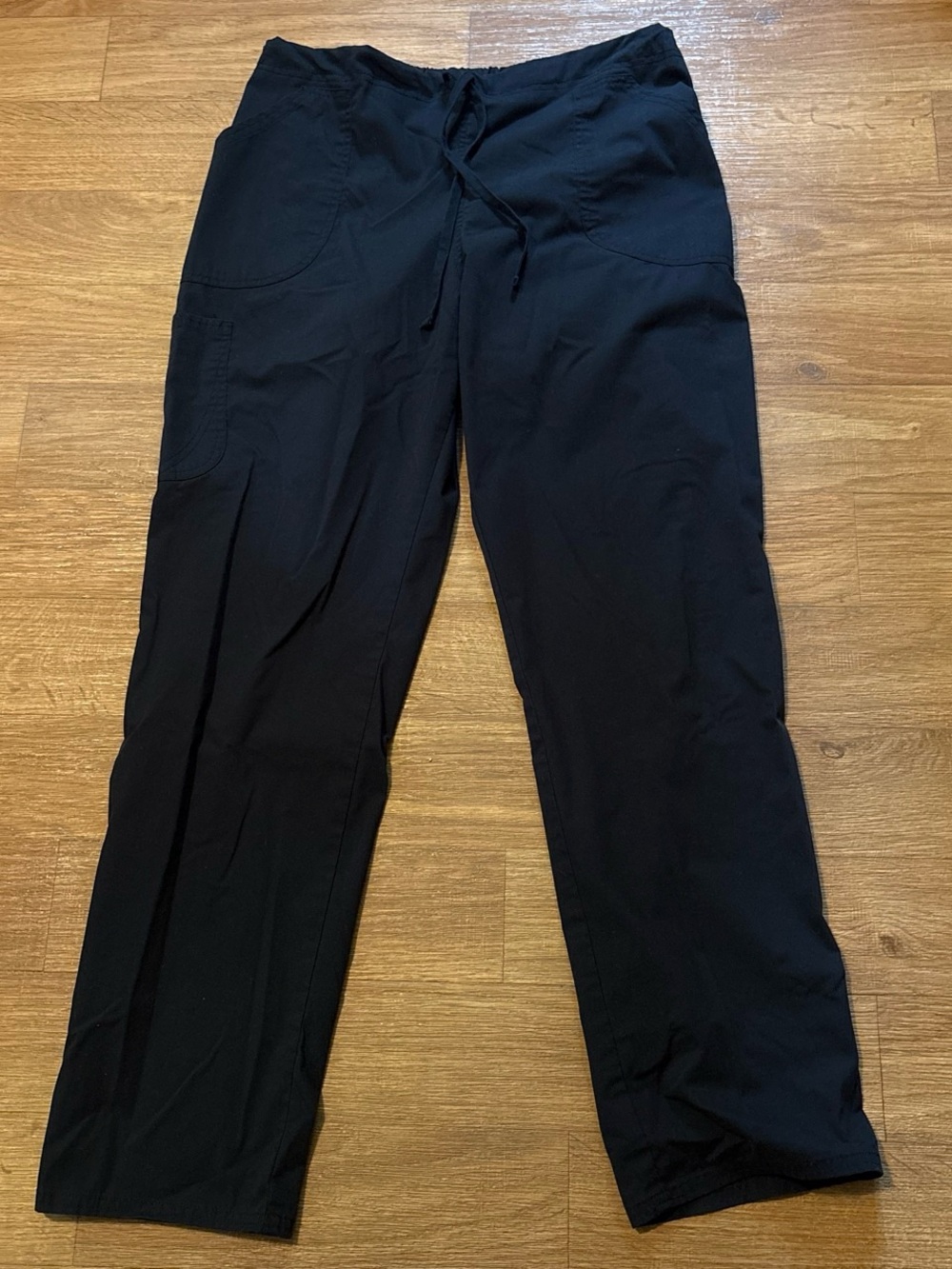 Scrubstar Scrub Pants Pull On Elastic Waist In Back Black Women’s Sz M